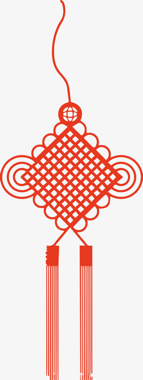 卡通手绘红色中国结装饰设计免抠