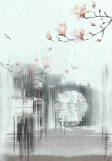 手绘雨中的春天海报背景模板.高清