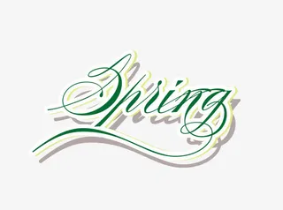 SPRING英文艺术字免抠