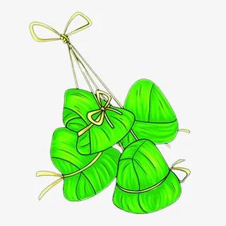 手绘可爱绿色粽子免抠