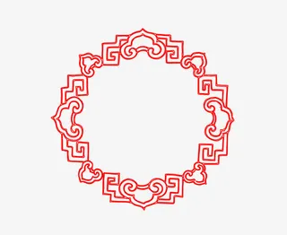 矢量传统中式圆形边框PNG图片免抠