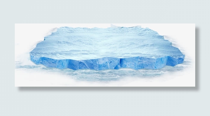 蓝色冰山冰块设计免抠