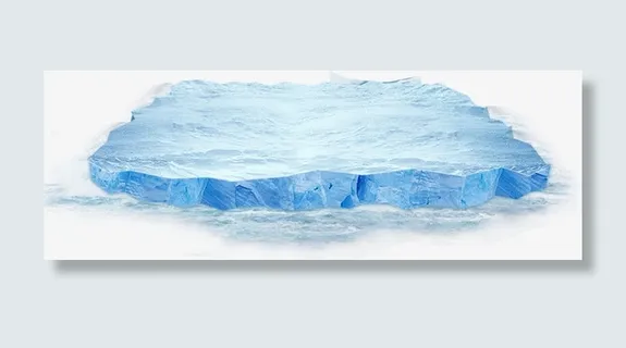 蓝色冰山冰块设计免抠