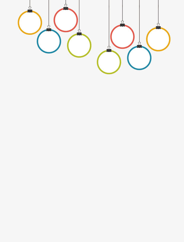 吊灯七彩学习宣传单免抠