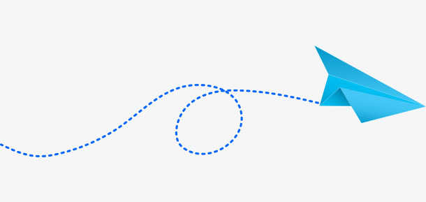 矢量纸张纸飞机装饰蓝色免抠
