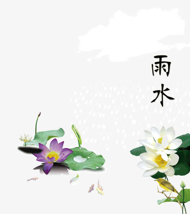 春天里的雨水免抠