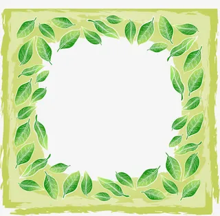 绿色绿叶相册框素材图片免抠