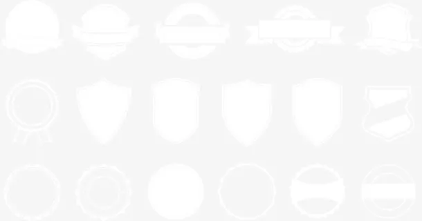 矢量白色徽章模板免抠