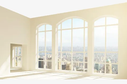 黄色墙内落地窗高清免扣素材免抠