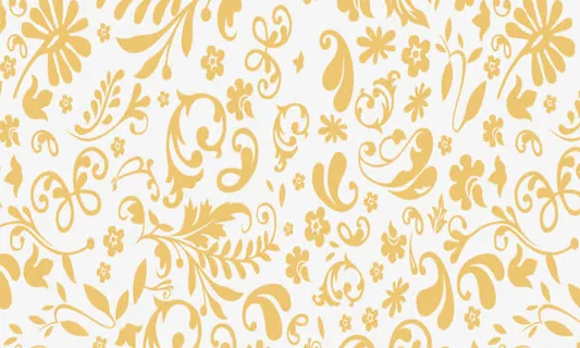 黄色春节花纹底纹免抠