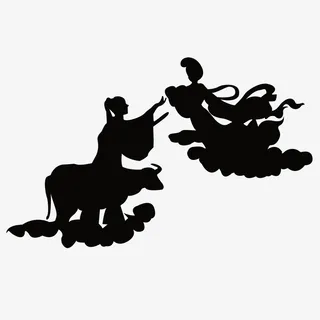 牛郎织女的剪影免抠