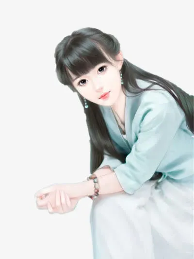白衣现代女子古风立绘免抠