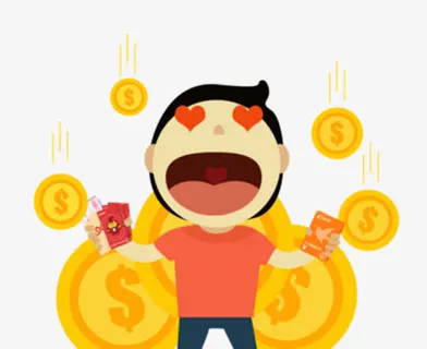 拿红包的卡通人物免抠