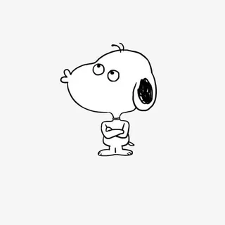 可爱的手绘撅嘴史努比免抠