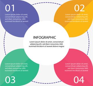 彩色花瓣步骤图表免抠