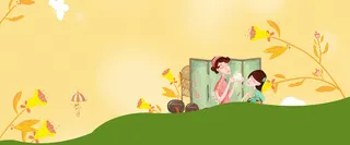 母亲节文艺复古手绘黄banner高清