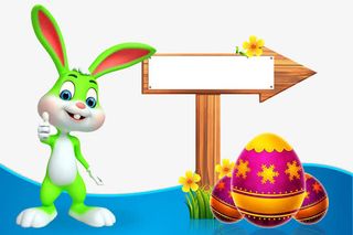 兔子做棒手势免抠