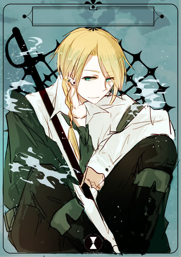 手绘插画金发男孩免抠