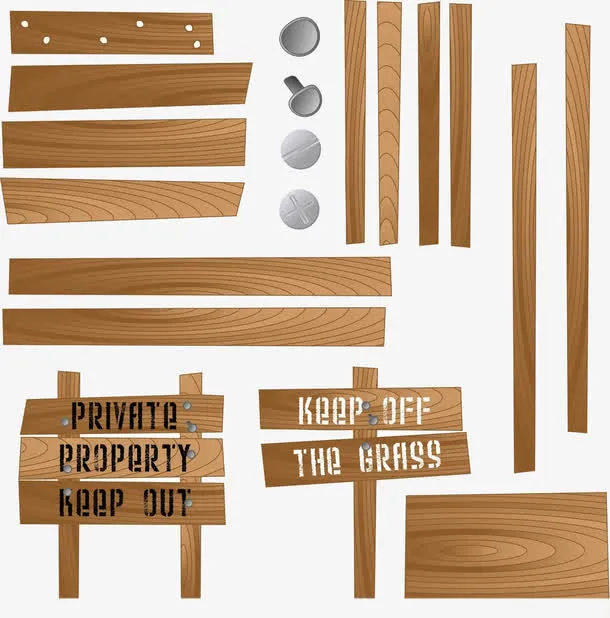 木质提示牌免抠