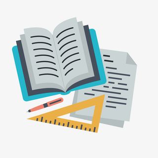 蓝色书本扁平化元素免抠