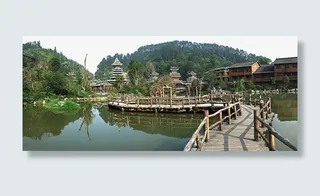 清新唯美贵州肇兴侗寨PNG免抠