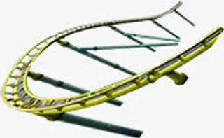 游乐园过山车轨道六一儿童节装饰元素免抠