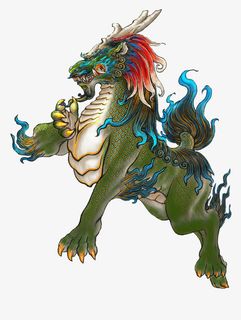 彩色山海经古代神兽獬豸年画免抠 彩色山海经古代神兽獬豸年画免抠
