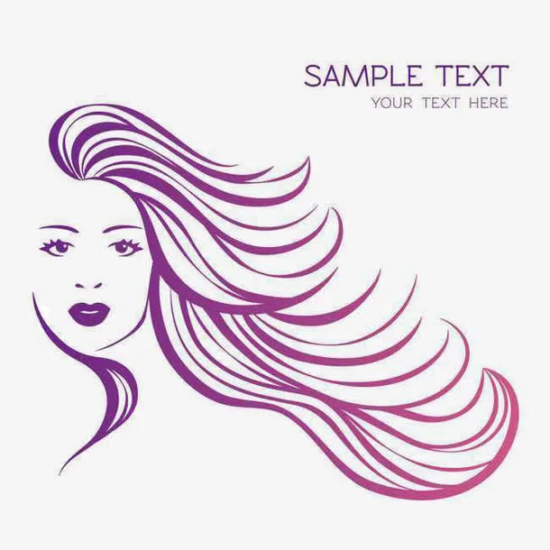 矢量紫色长发女人免抠