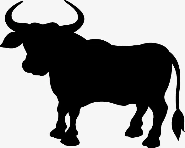 大角牛黑色阴影免抠