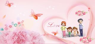 母爱卡通场景背景海报高清