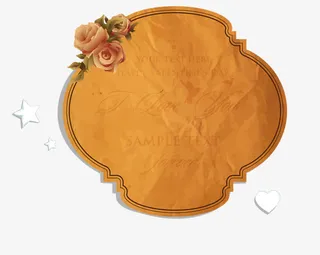 黄色复古边框免抠