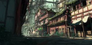 古风建筑场景CG插画免抠