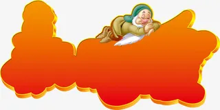 横幅标题可爱老头免抠