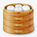 三屉小笼包素材免抠
