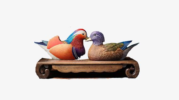 中式爱情元素鸳鸯免抠