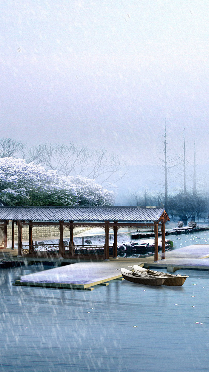 冬天雪景H5背景高清