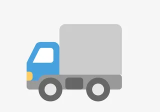 手绘卡通物流箱货小汽车免抠