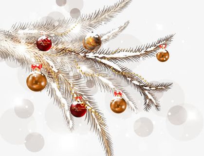 矢量积雪圣诞球免抠