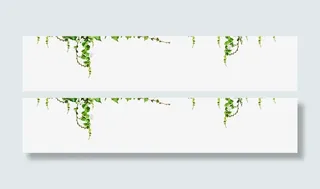 树叶条绿色树藤装饰图案免抠