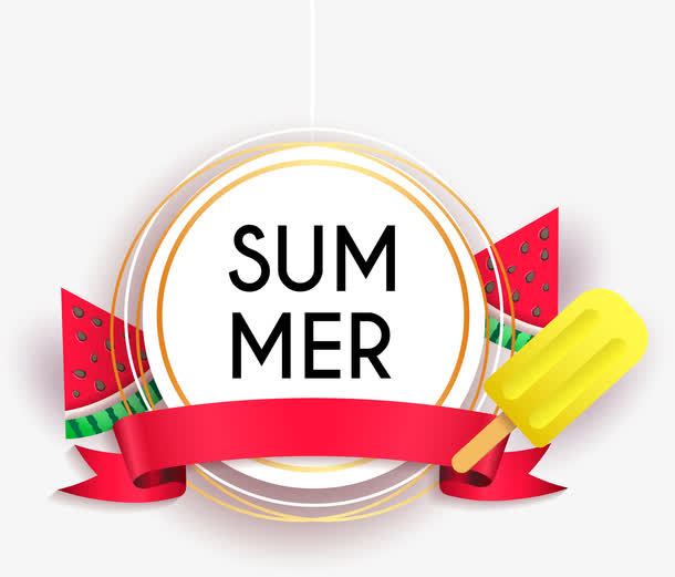 SUMMER英文字牌子免抠