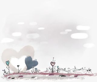 手绘爱心插画户外免抠