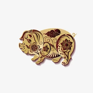 金猪迎新年海报背景元素免抠 金猪迎新年海报背景元素免抠