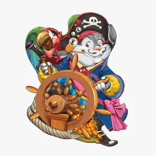 可爱的卡通海盗动物免抠