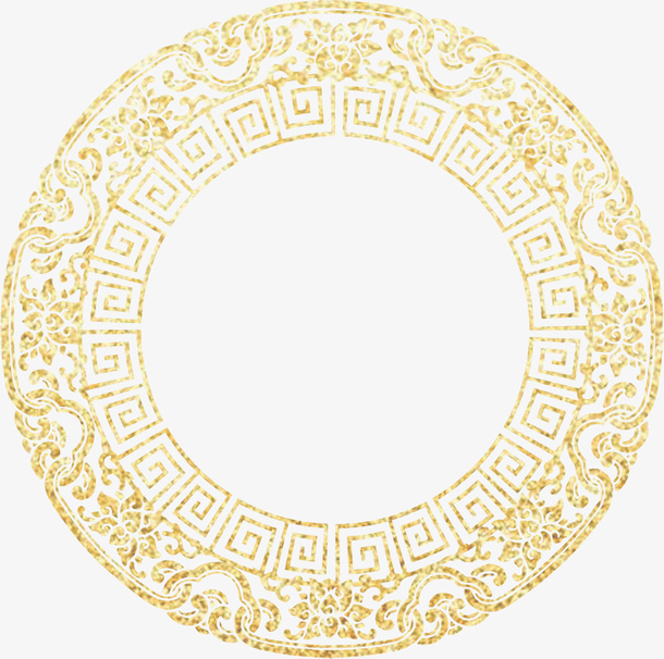 金色闪耀古典圆圈免抠