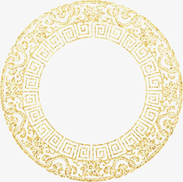 金色闪耀古典圆圈免抠