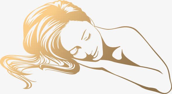 趴着美女优美头发曲线免抠