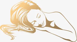 趴着美女优美头发曲线免抠