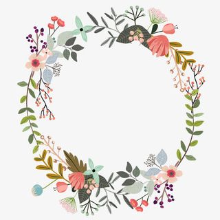 手绘卡通装饰花草装饰海报设计免抠