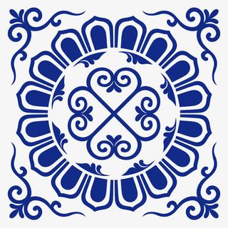 古典蓝色底纹免抠