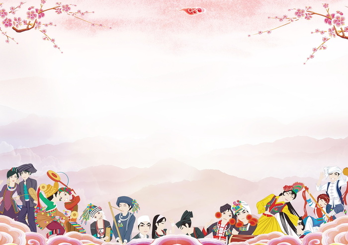 56个民族团结一家亲背景素材高清